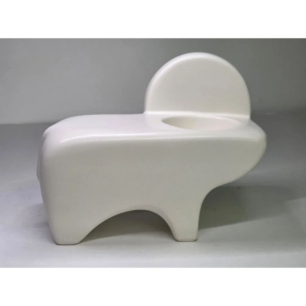 Jonathan Adler for PartyLite Ceramic Lion Votive Candle Holder White 5